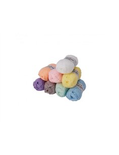 Fil acrylique ocolor environ 90m coloris pastels assortis lot de 8 pelotes.