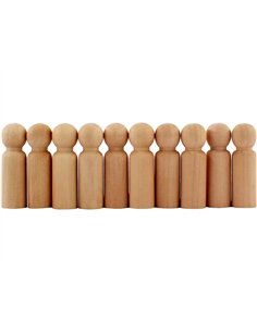 Personnages en bois sodertex 7 cm - 10 pcs - 1 coloris.