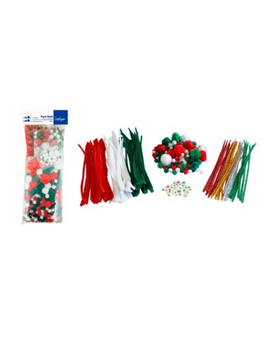 Pack no l sodertex 113 pompons + 38 pompons m tallis s + 35 yeux mobiles + 99 chenilles + 24 chenilles.