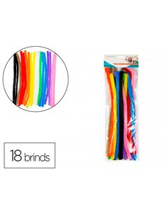 Pack chenilles sodertex 15mmx300mm 18 brins 10 coloris assortis.