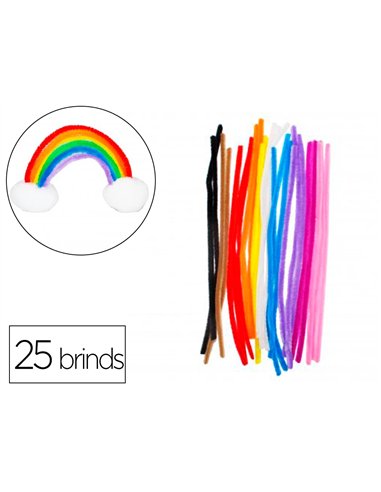 Pack chenilles sodertex diam. 8mmx l300mm 25 brins 10 coloris assortis.