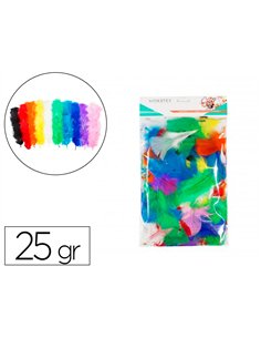 Plumes de dinde sodertex multicouleurs theme multicolor 25g 12 a 18 cm 10 coloris assortis.