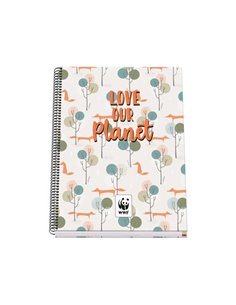 Cahier à spirales Dohe A4 à couverture rigide - 228 x 300 mm - Couverture cartonnée doublée de papier imprimé couleur et pellicu