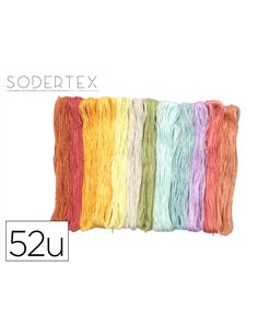 Fil sodertex broder/bracelets bresiliens 8m 13 coloris pastel assortis lot 52 unites.