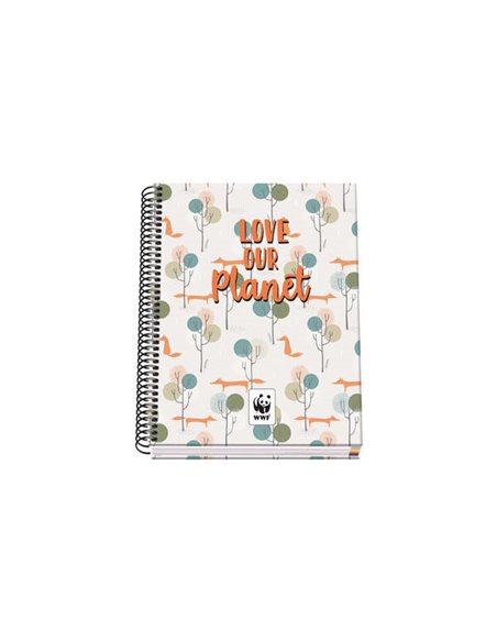 Cahier à spirales Dohe A5 - 162 x 210 mm - Couverture cartonnée lignée - 100 feuilles offset 90 g - Quadrillage 5 mm