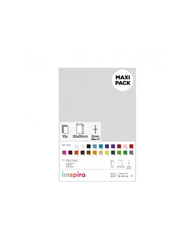 Feutrine innspiro non adhesive 20x30cm 2mm coloris blanc lot de 10 coupons.