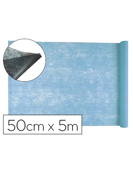 Tissu non tissé liderpapel costumes accessoires chemin de table rouleau 5x0.5m coloris bleu ciel.