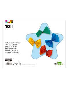 Papier crépon liderpapel 34g/m2 format a4+ 240x315mm 10 coloris assortis bloc 10 feuilles. 2