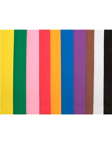 Feuille mousse liderpapel a4+ 240x315mm 60g/m2 épaisseur 1.5mm coloris assortis bloc 10 feuilles.