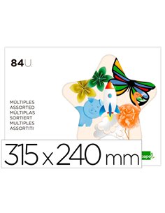 Papier créatif liderpapel a4+ 240x315mm assortiment divers papiers bloc 84f.