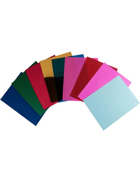 Papier créatif liderpapel a4+ 240x315mm assortiment divers papiers bloc 84f.