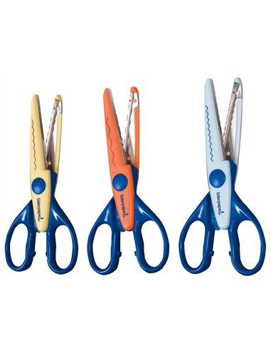 Ciseaux à cranter liderpapel 3 types de coupe zig-zag/petite onde/grande onde 16cm.