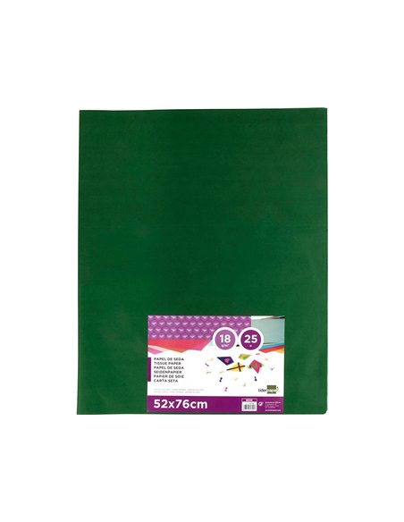 Papier de soie liderpapel 52x76cm 18g/m2 unicolore vert foncé sachet 25f.