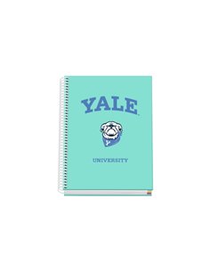 Cahier à spirale Dohe Yale Dog A5, 100 feuilles, quadrillage 5 mm, couverture rigide, imprimé en couleur et plastifié brillant, 