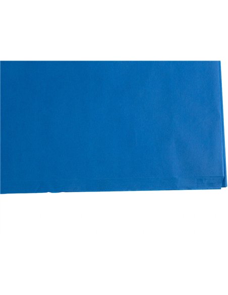 Papier de soie liderpapel 52x76cm 18g/m2 unicolore bleu sachet 25f.