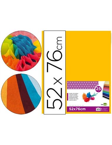 Papier de soie liderpapel 52x76cm 18g/m2 unicolore orange sachet 25f.