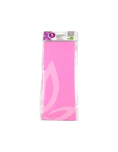 Papier de soie liderpapel 52x76cm 18g/m2 unicolore rose sachet 5f.