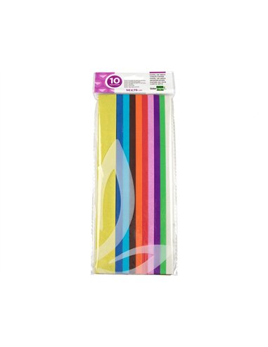 Papier de soie liderpapel 52x76cm 18g/m2 coloris assortis sachet 10f.