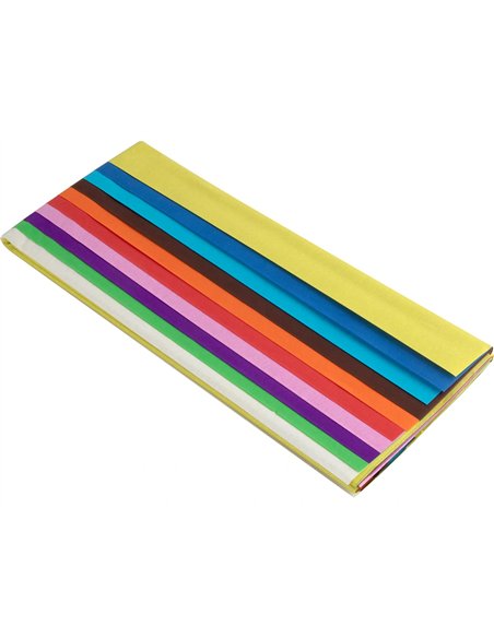Papier de soie liderpapel 52x76cm 18g/m2 coloris assortis sachet 10f.