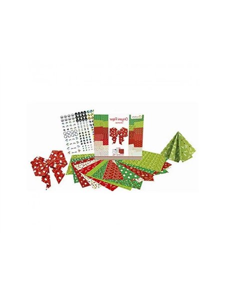Papier origami avenue mandarine double face/uni 20x20cm noel paquet 60 feuilles.