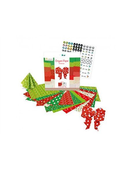 Papier origami avenue mandarine double face/uni 20x20cm noel paquet 60 feuilles.