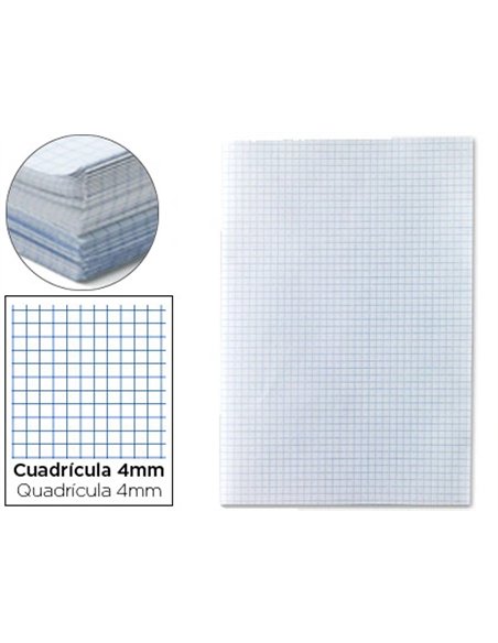 Papier écriture liderpapel 31x42.8cm ouvert copie double 60g/m2 quadrillage 4mm coloris blanc paquet 250f.