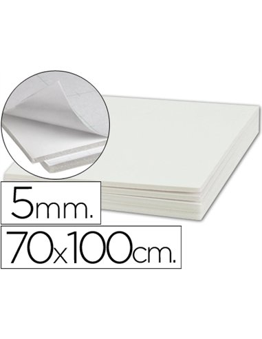 Carton entrecolle liderpapel adhesif 70x100cm epaisseur 5mmunicolore blanc.