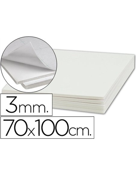 Carton entrecolle liderpapel adhesif 70x100cm epaisseur 3mmunicolore blanc.