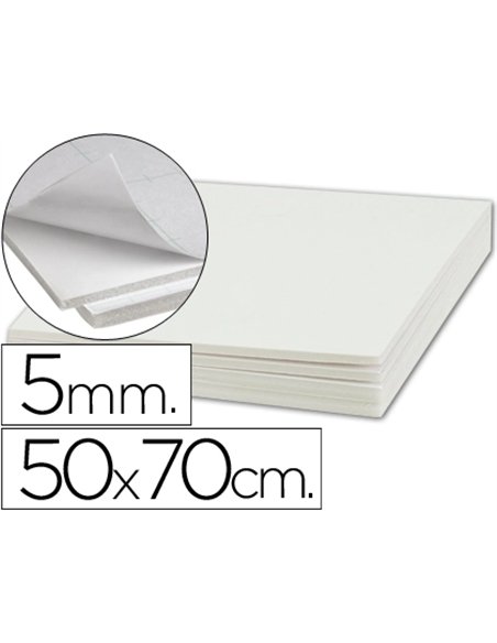 Carton entrecolle liderpapel adhesif 50x70cm epaisseur 5mm unicolore blanc.