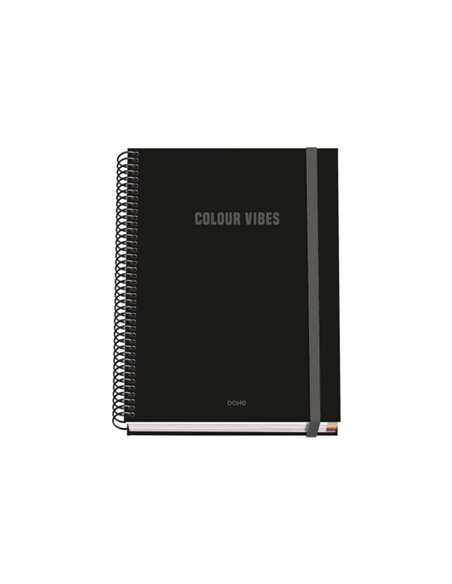 Cahier à spirale Dohe Colour Vives A5, 100 feuilles, quadrillage 5 mm, couverture rigide imprimée en couleur et plastifiée brill