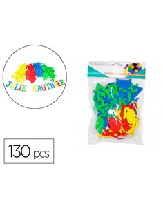 Lettres en mousse eva sodertex adhesive 130 pcs tailles et coloris assortis.