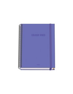 Cahier à spirale Dohe Colour Vives A5, 100 feuilles, quadrillage 5 mm, couverture rigide imprimée en couleur et plastifiée brill