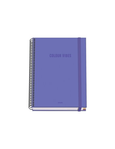 Cahier à spirale Dohe Colour Vives A5, 100 feuilles, quadrillage 5 mm, couverture rigide imprimée en couleur et plastifiée brill