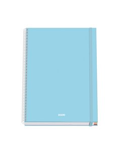 Cahier à spirale Dohe Serenity A4, 100 feuilles microperforées, quadrillage 5 mm, couverture rigide, carton ligné, fermeture en 