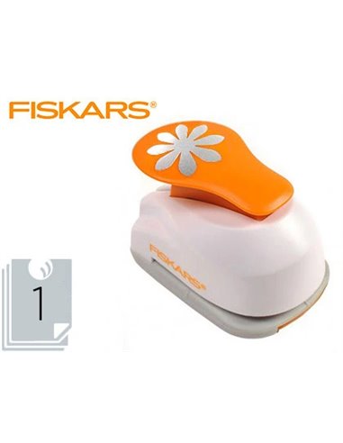 Perforateur fantaisie fiskars levier medium 20/25mm motif fleur 1 couleur/taille.