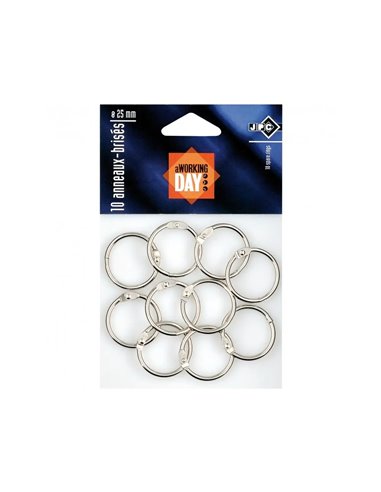 Anneau wonday brise metal 25mm sachet 10 unites.