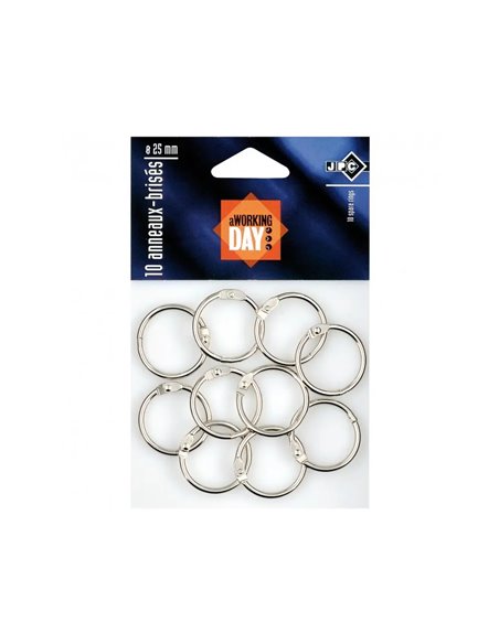 Anneau wonday brise metal 25mm sachet 10 unites.