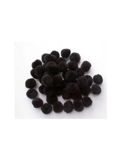 Pompons a la couleur graine creative 15 mm 45 pieces coloris noir.