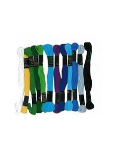 Lot fils bracelets bresiliens graine creative coton 7m assortiment mer du sud 12 echevettes coloris assortis.