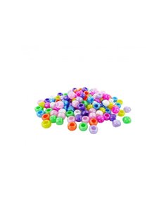 Perle plastique innspiro cassis 9mm coloris nacres assortis bocal de 1000 perles.