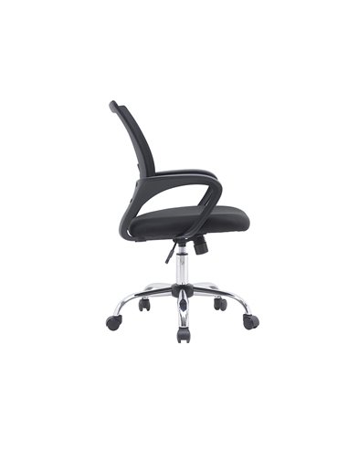 Fauteuil operateur q-connect siena maille base metal chrome hauteur max 1000mm largeur 560mm prof 570mm coloris noir.