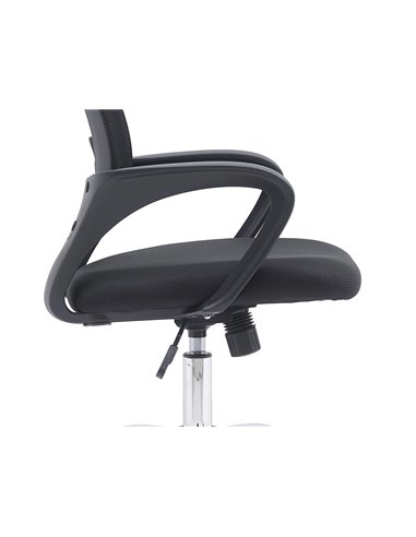 Fauteuil operateur q-connect siena maille base metal chrome hauteur max 1000mm largeur 560mm prof 570mm coloris noir.