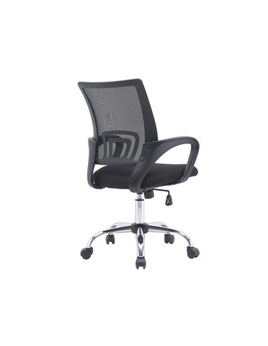 Fauteuil operateur q-connect siena maille base metal chrome hauteur max 1000mm largeur 560mm prof 570mm coloris noir.