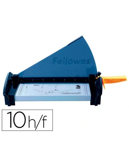 Cisaille fellowes fusion a4 capacité coupe 10f presse manuelle protection safecut coupe rabattable 550x210x65omm.