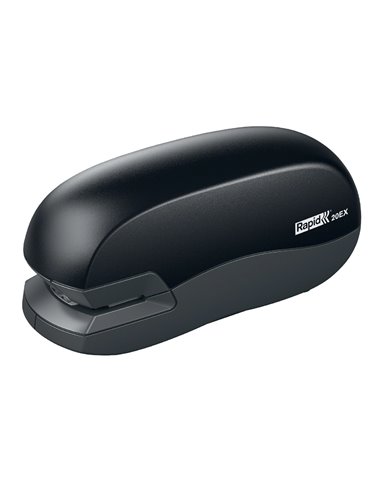 Agrafeuse électrique rapid 20ex 72x56x147mm 20 feuilles agrafes 24/6 et 26/6 coloris noir.