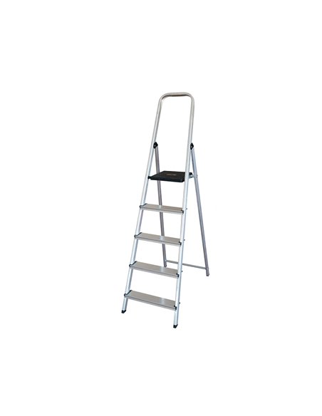 Escabeau q-connect aluminium 450x850x1720mm 5 marches 4.75k g poids maximum supporté 150kg.