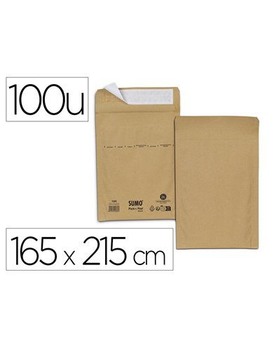 Pochette kraft sumo c auto-adh sive 165x215 mm boite de 100 unites.