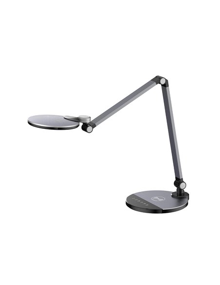 Lampe de bureau q-connect profesionnelle aluminum chargeur smartphone 9w 120 led cct 3000k-6300k 600lm.