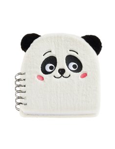 Cahier peluche Panda Back2Fun de Miquel Rius - 160 feuilles unies de papier 80 g/m² - Pages de garde et première page imprimées 