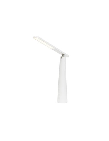 Lampe led alba sans fil transportable hauteur 42cm tete 35x4cm base diam. 30cm coloris blanc.